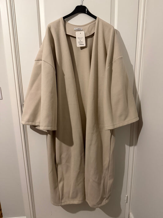 Oversized Textured Open-Front Coat