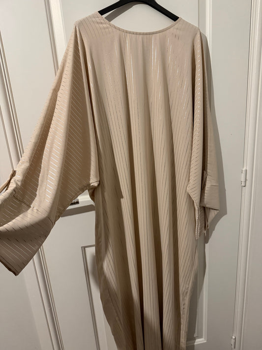 Shimmer Pinstripe Modest Abaya/Maxi Dress
