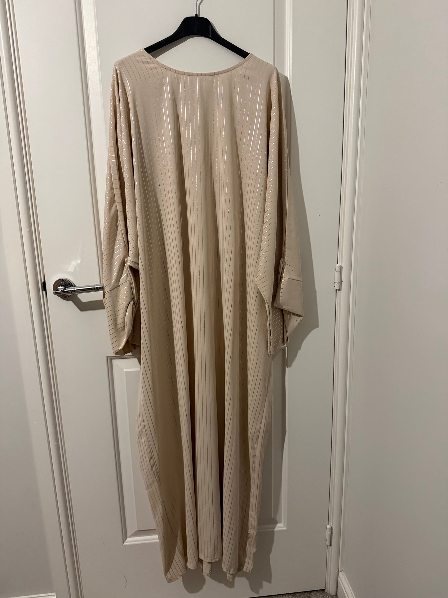 Shimmer Pinstripe Modest Abaya/Maxi Dress