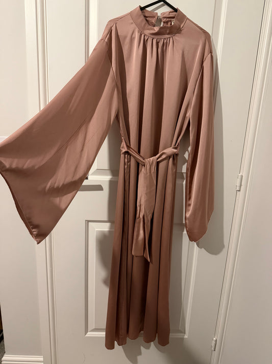 Satin Tie-Waist Maxi Dress