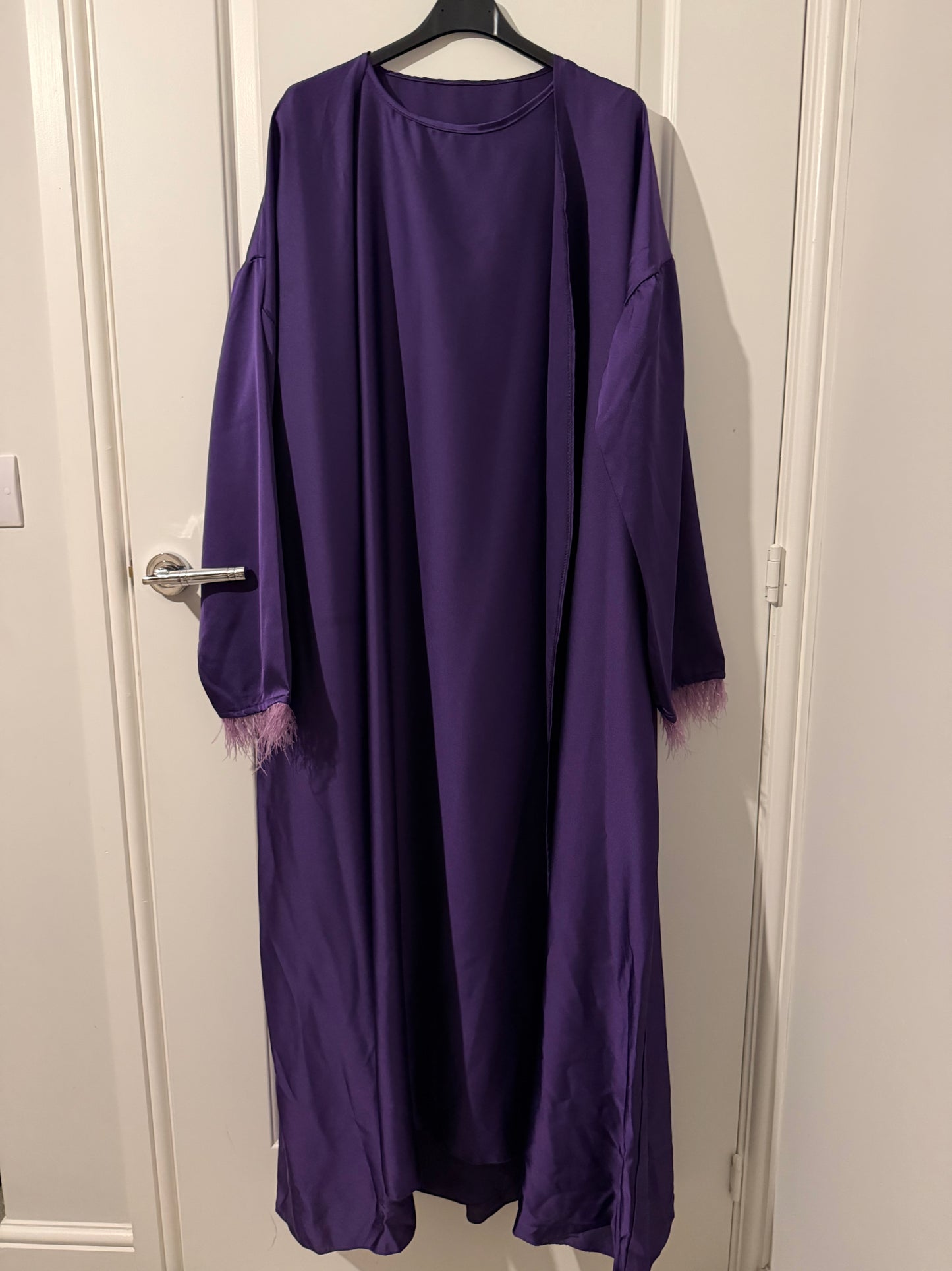 Feather Cuff Abaya - Two Piece Set