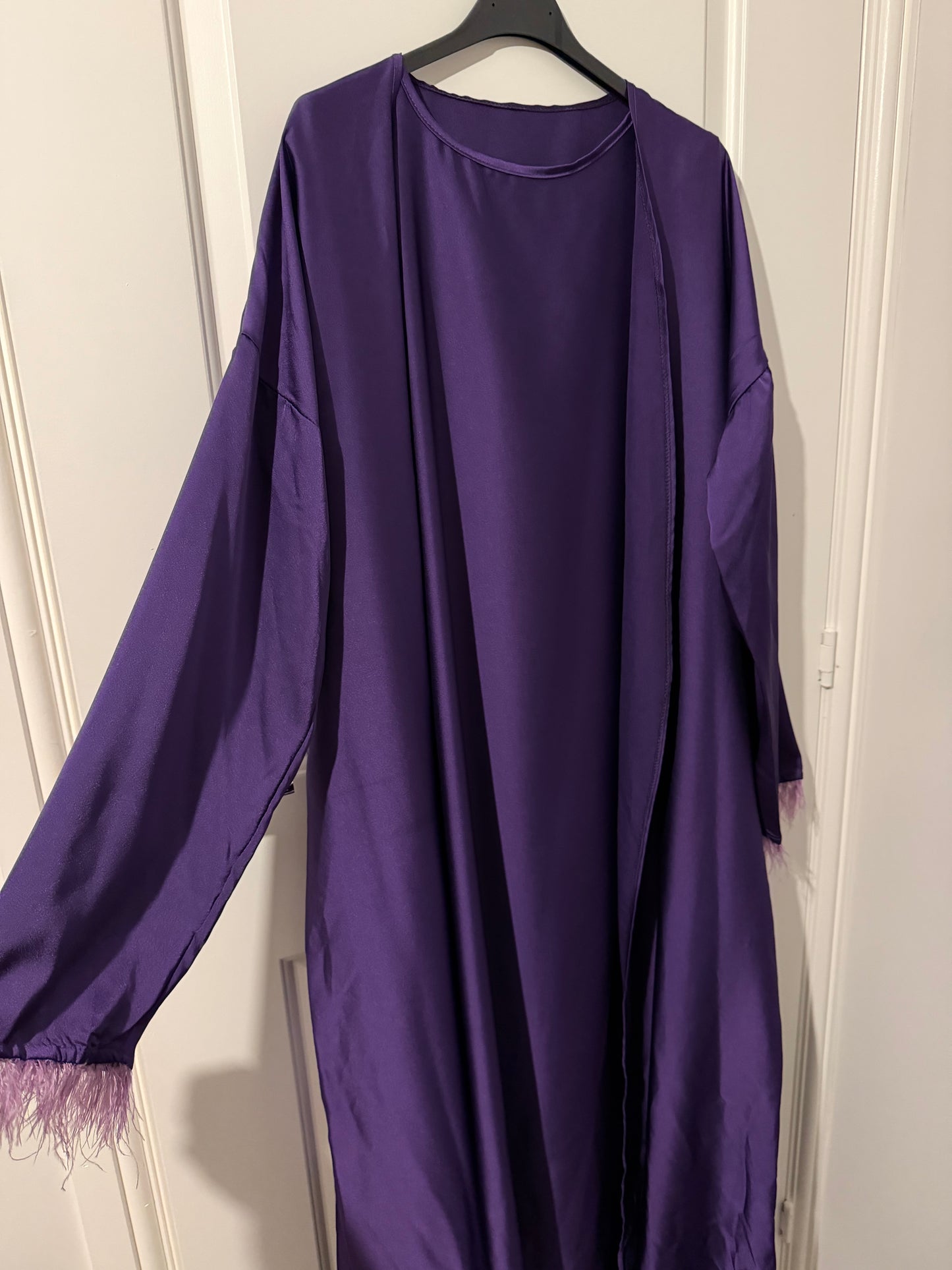 Feather Cuff Abaya - Two Piece Set