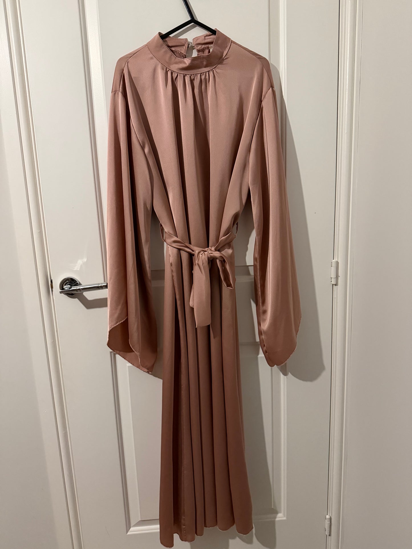 Satin Tie-Waist Maxi Dress