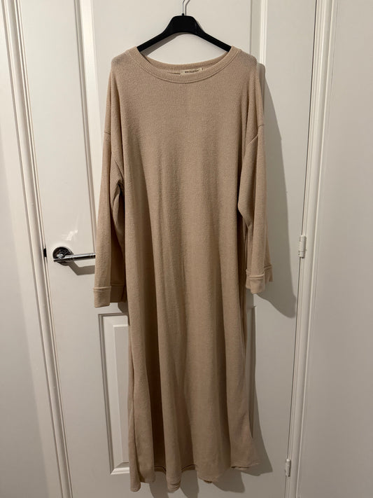 Ribbed Long Sleeve Modest Maxi Dress