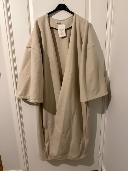Oversized Textured Open-Front Coat