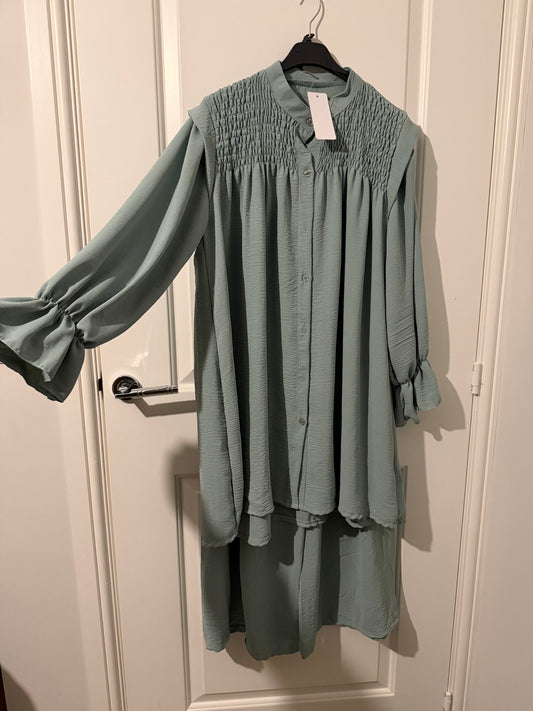 Sage Smocked Tunic Set
