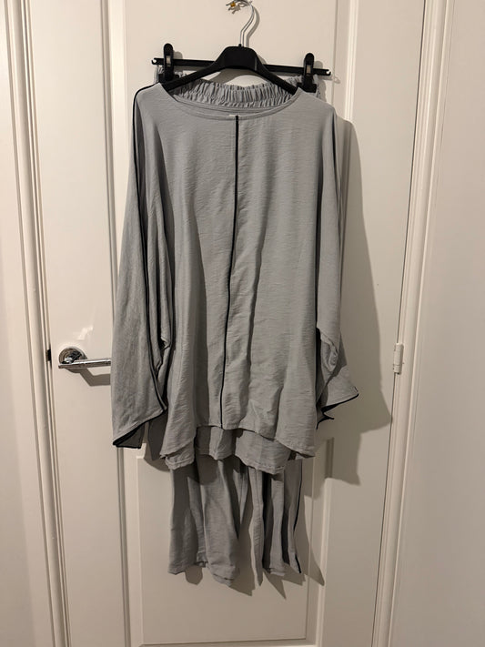 Grey Batwing Top & Trousers Co-Ord