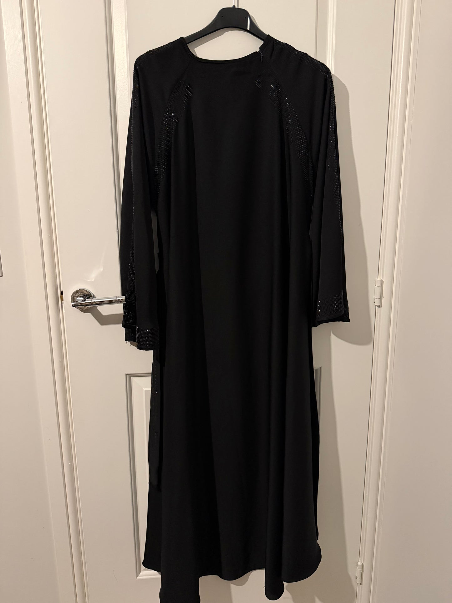 Embellished Sleeve Abaya Dress – Black