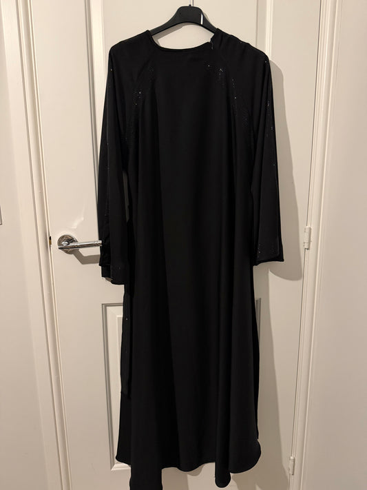 Embellished Sleeve Abaya Dress – Black