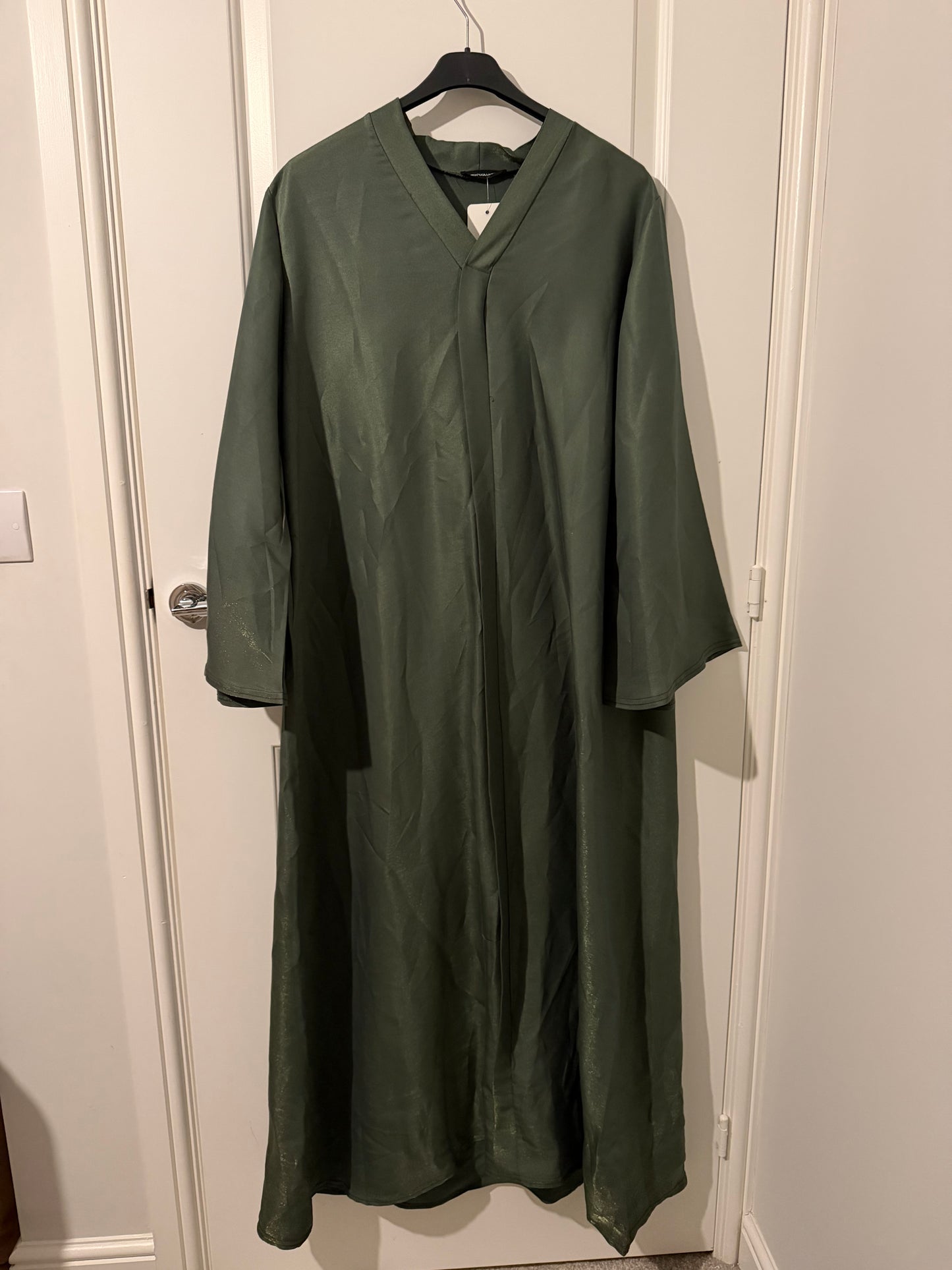 Olive Satin-Feel Abaya