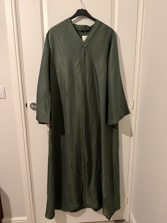 Olive Satin-Feel Abaya