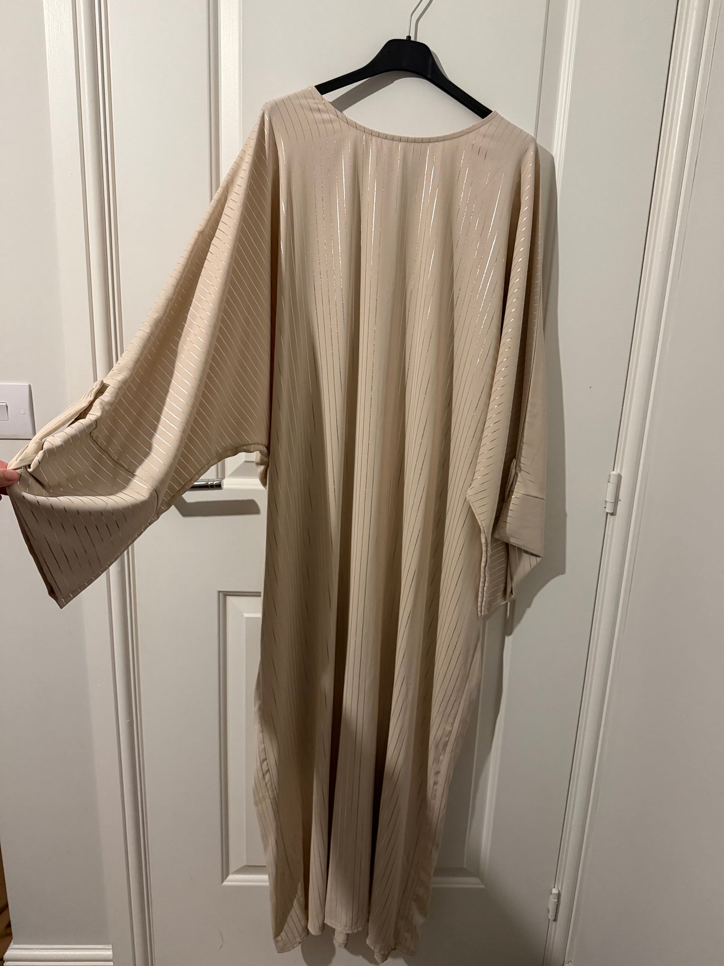 Shimmer Pinstripe Modest Abaya/Maxi Dress