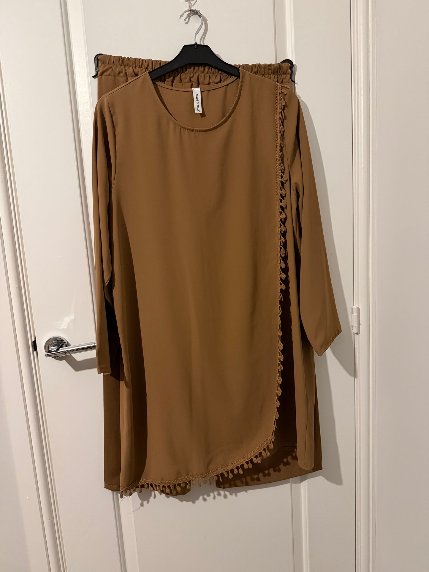 Brown Co-Ord Set with Trim Detail
