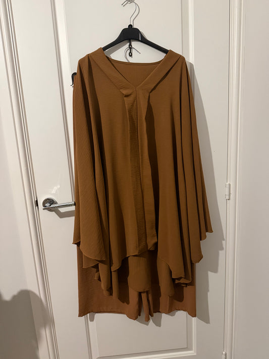 Bronze Flow Layered Tunic Co-ord set