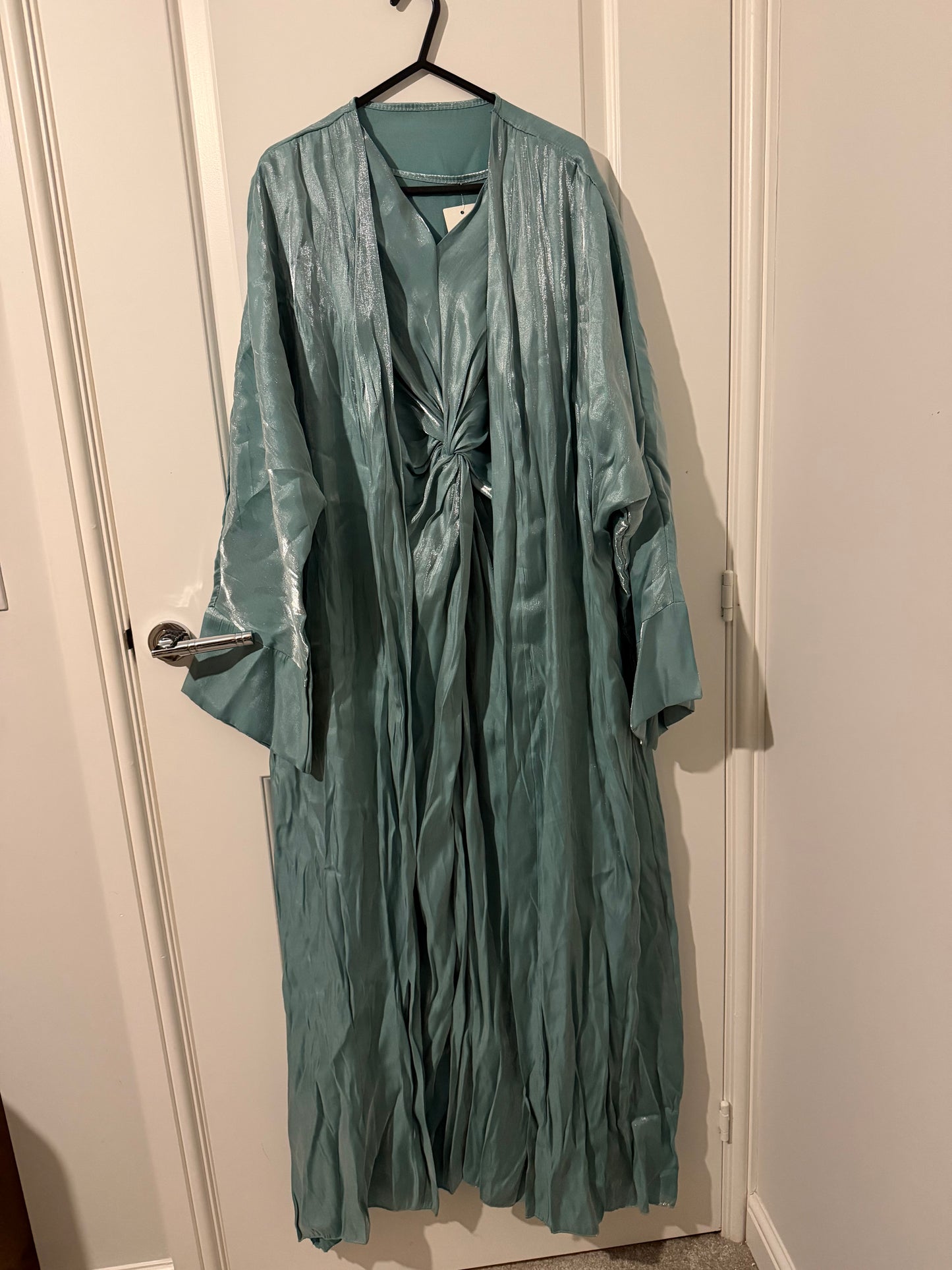 Shimmer Tie-Front Maxi Dress