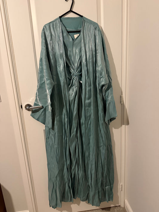 Shimmer Tie-Front Maxi Dress